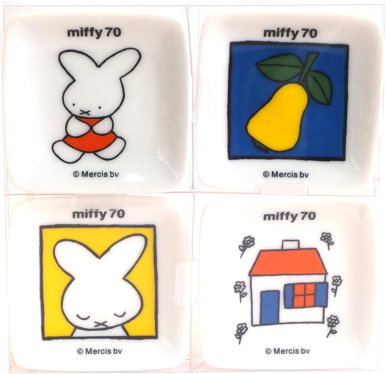 Miffy 70th Petite Square Dish, Set of 4