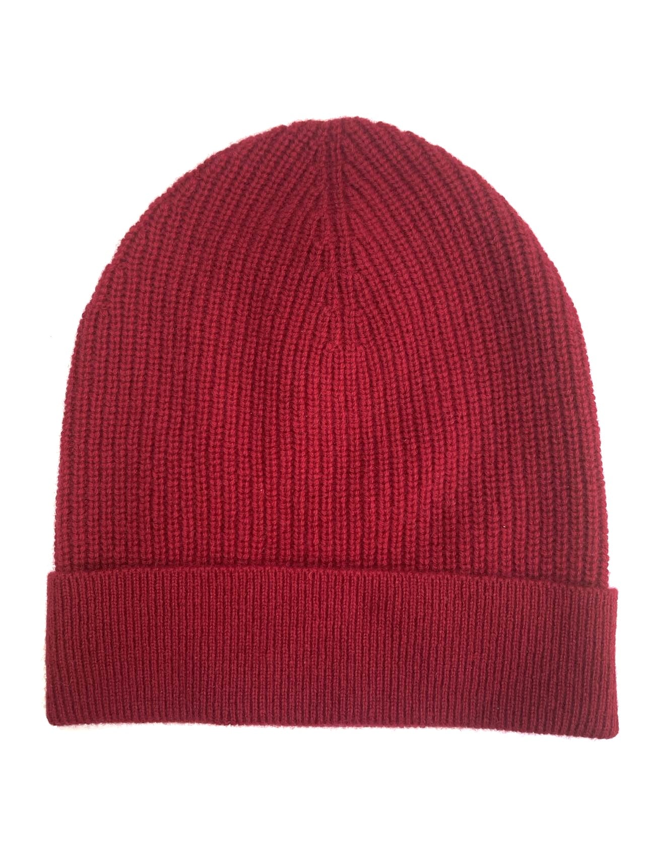 CASHMERE BEANIE in Red; Ribbed Effortless Elegant HAT