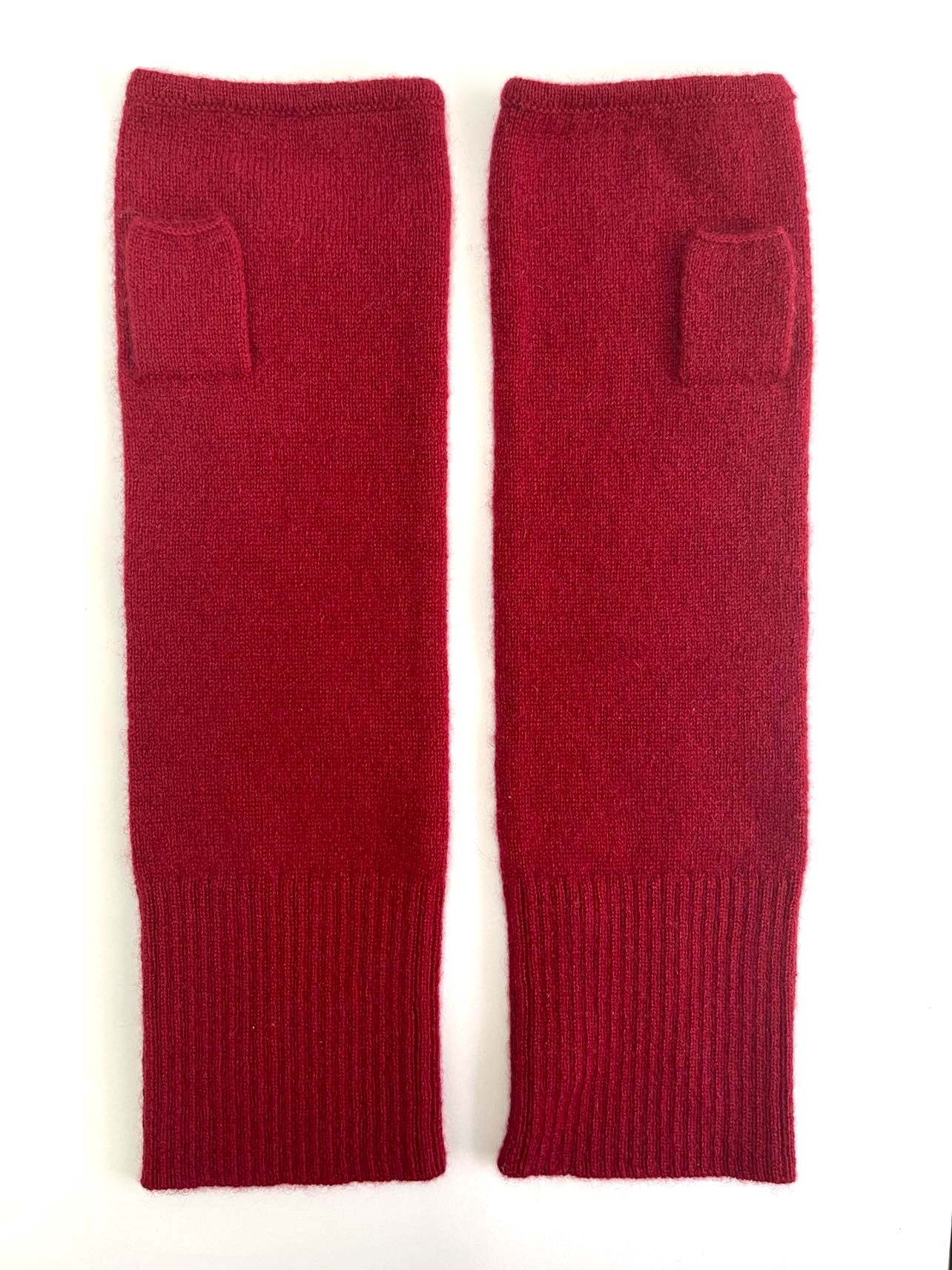 CASHMERE FINGERLESS GLOVES in Red