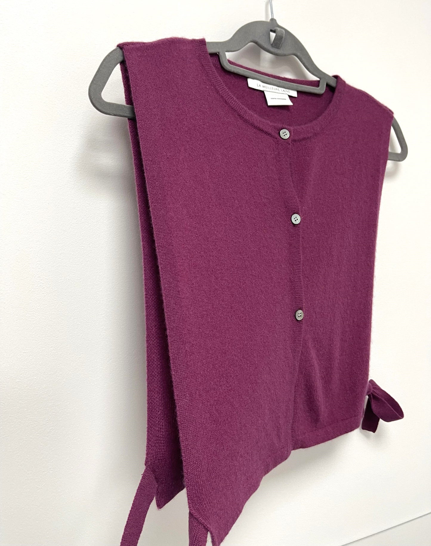 CASHMERE Knitted Poncho in Burgundy