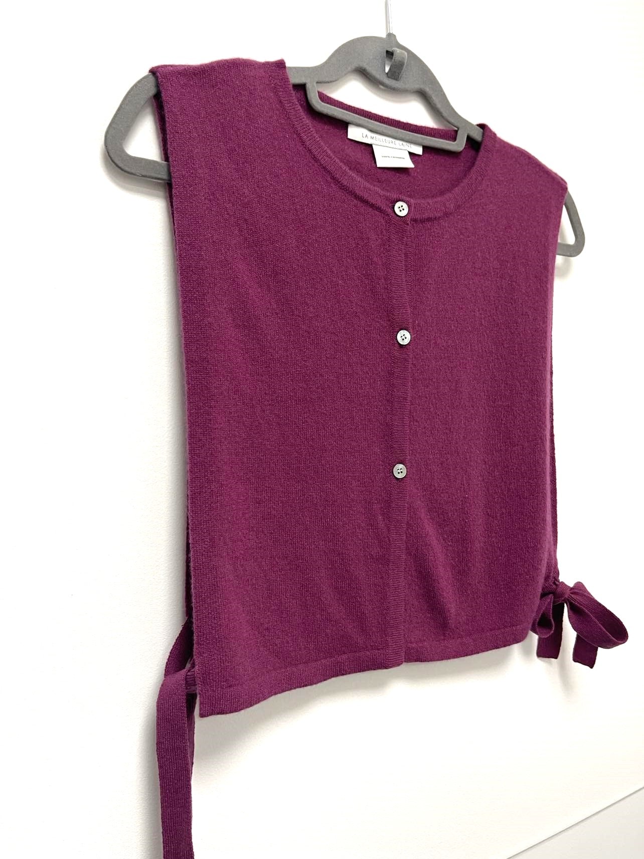 CASHMERE Knitted Poncho in Burgundy
