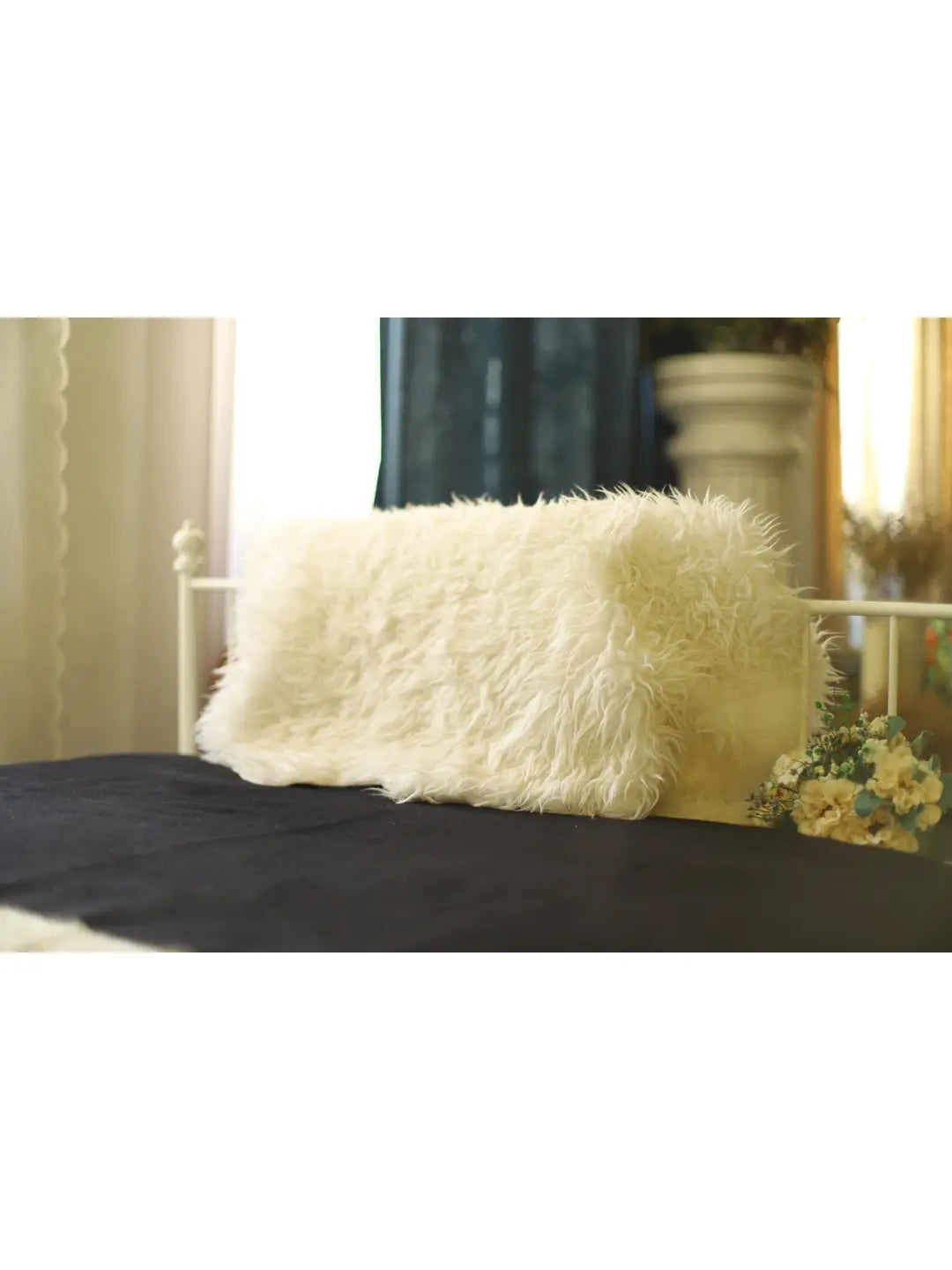 Luxurious Pure Cashmere Knitted Sofa Blanket.Black & Oatmeal