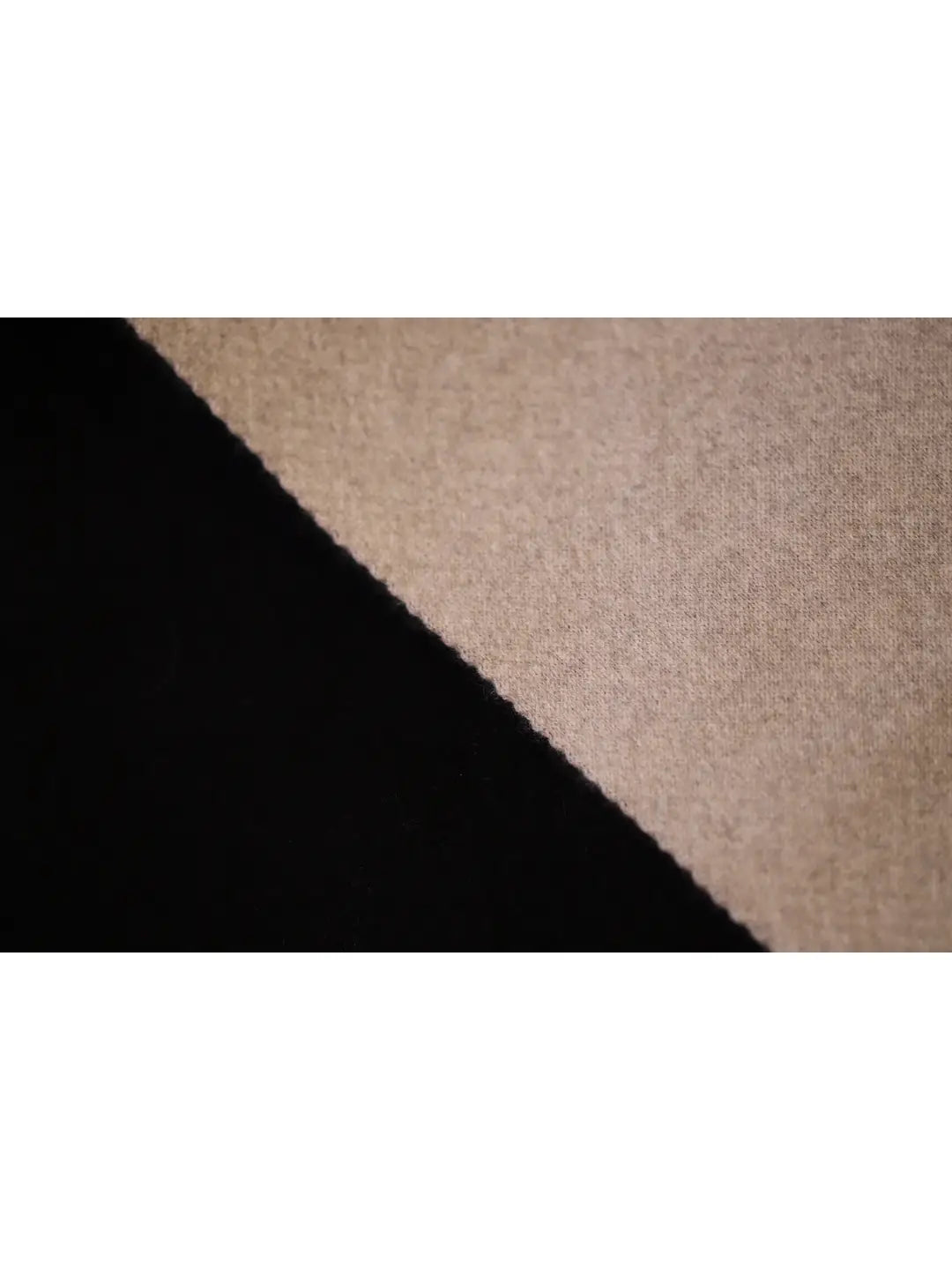 Luxurious Pure Cashmere Knitted Sofa Blanket.Black & Oatmeal