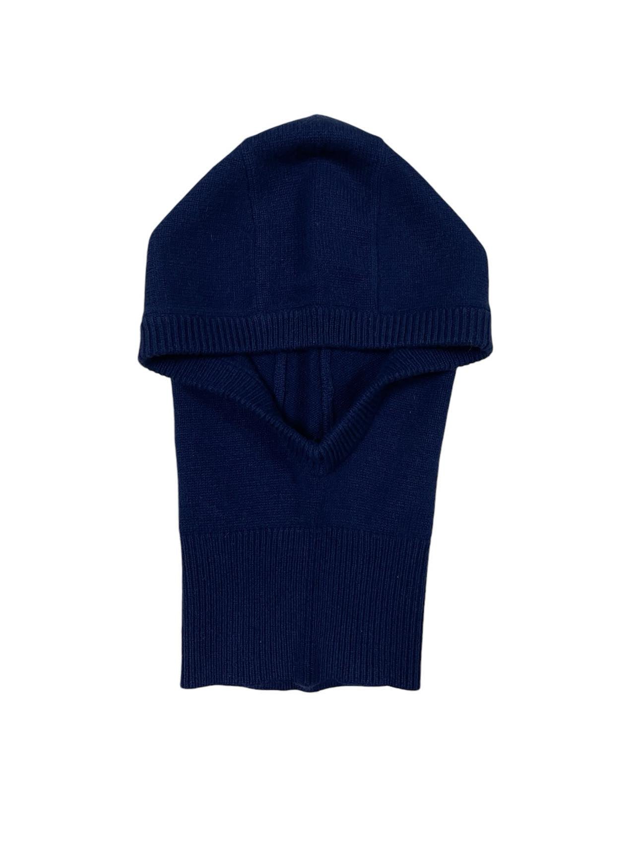 Navy Wool Cashmere Blend Hood