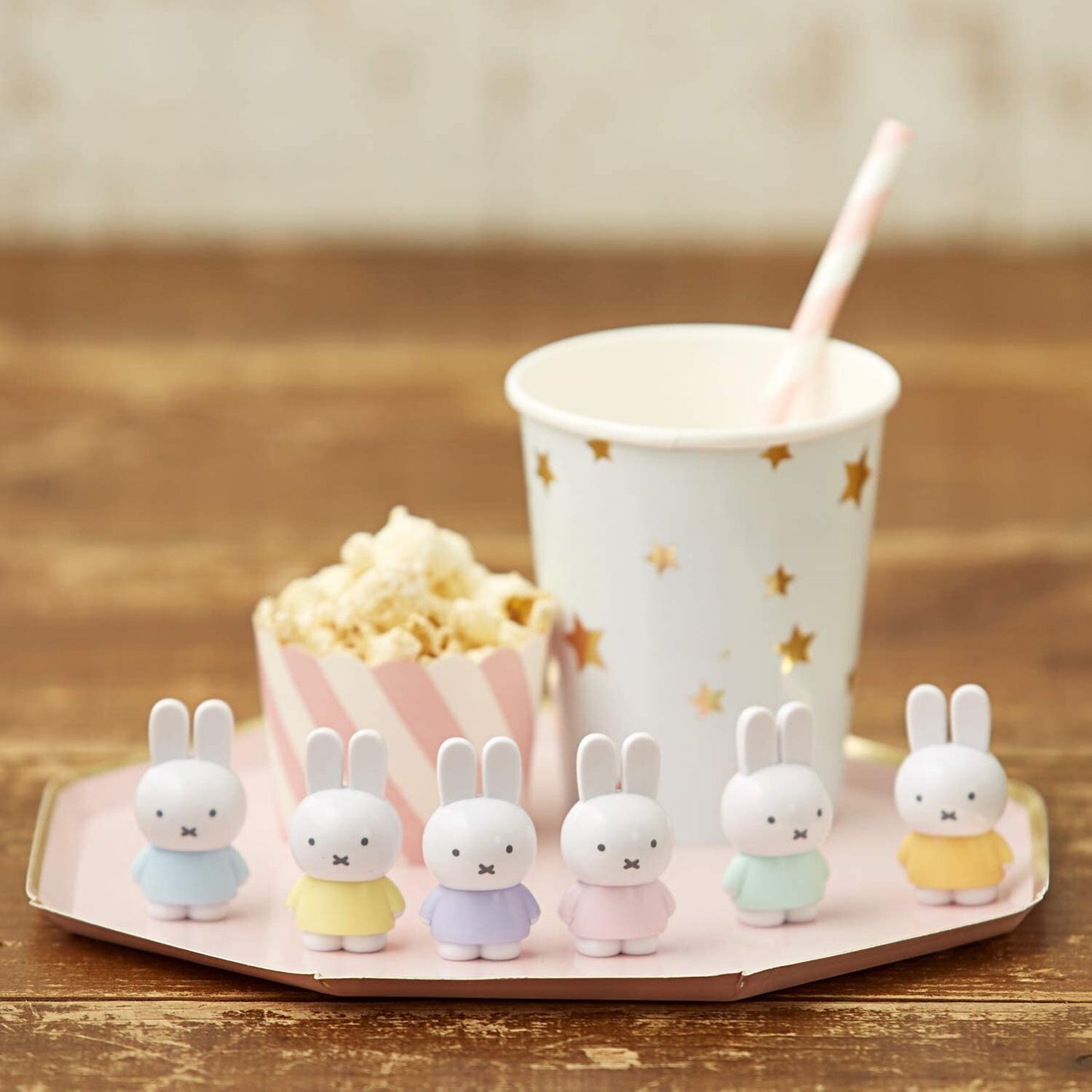 Set of Pastel Colored Miniature Miffy Figurines 4.5cm, for age 7+