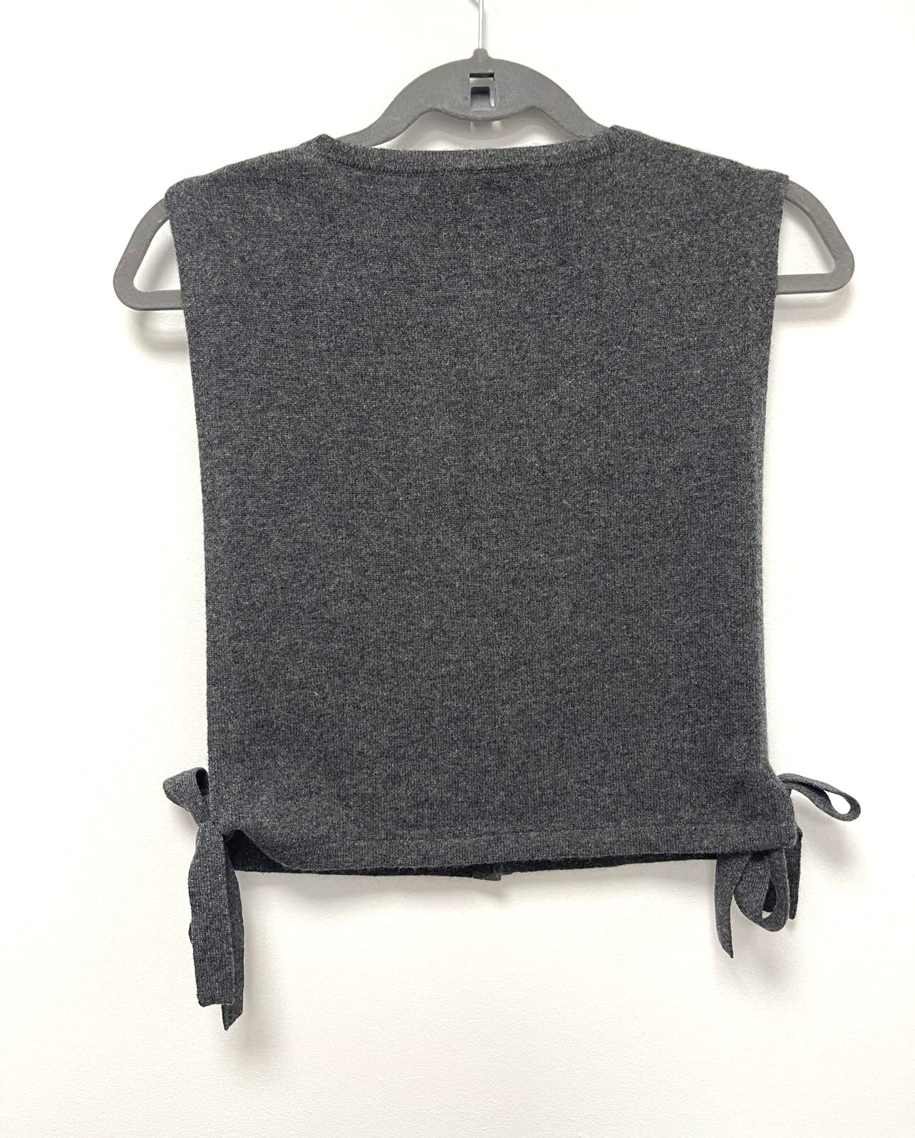 CASHMERE Knitted Poncho in Charcoal.