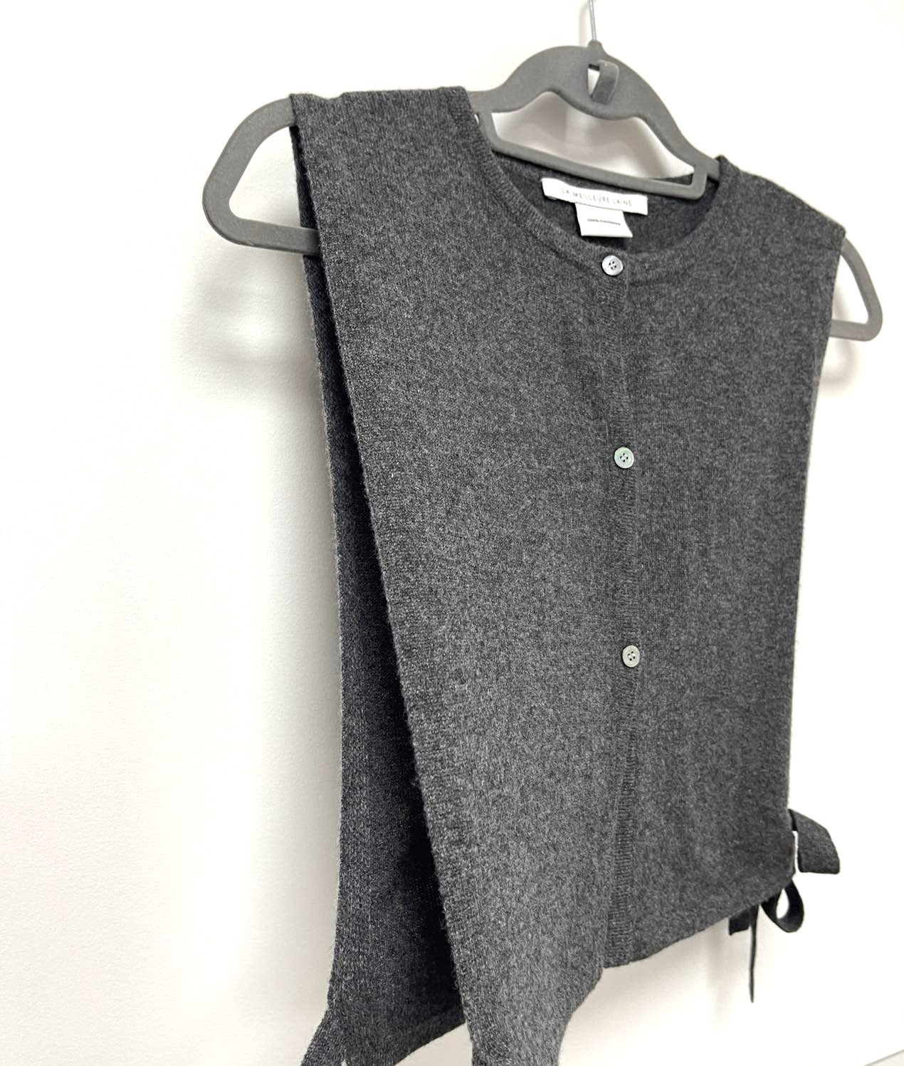CASHMERE Knitted Poncho in Charcoal.