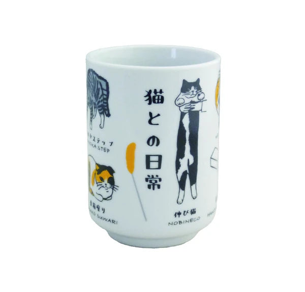 Japanese Cat Life Mug –  Daily Life with Cats Porcelain Mug (280ml) Made in Japan- Marusan Kondo