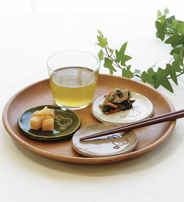 Miffy Mino Ware Small Plate, Tatara in Green Oribe