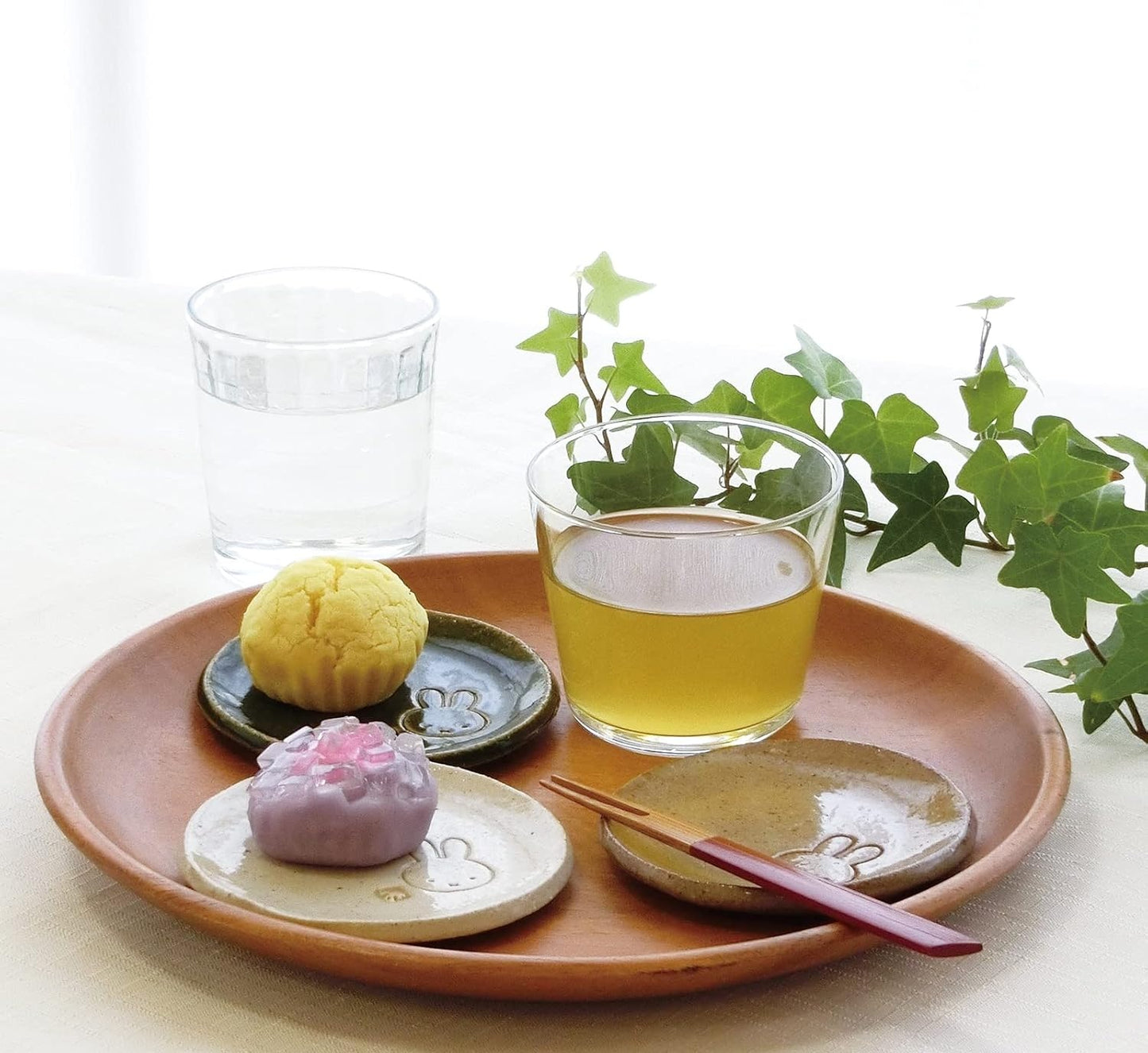 Miffy Mino Ware Small Plate, Tatara in Green Oribe