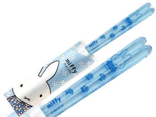 Miffy Clear Blue Flowers Chopticks (Made in Japan)