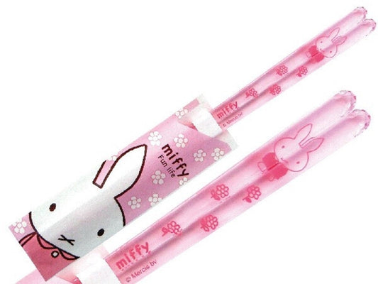 Miffy Clear Pink Flowers Chopticks (Made in Japan)