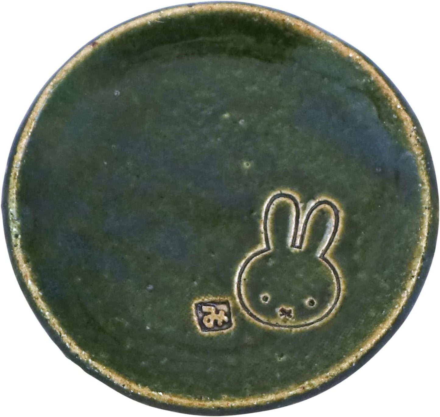 Miffy Mino Ware Small Plate, Tatara in Green Oribe