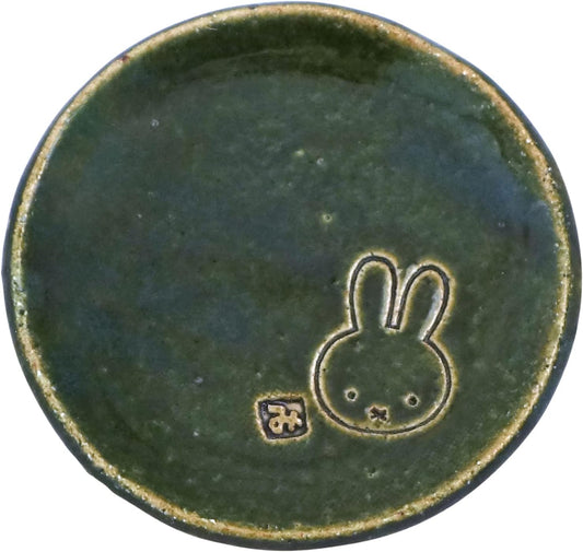 Miffy Mino Ware Small Plate, Tatara in Green Oribe