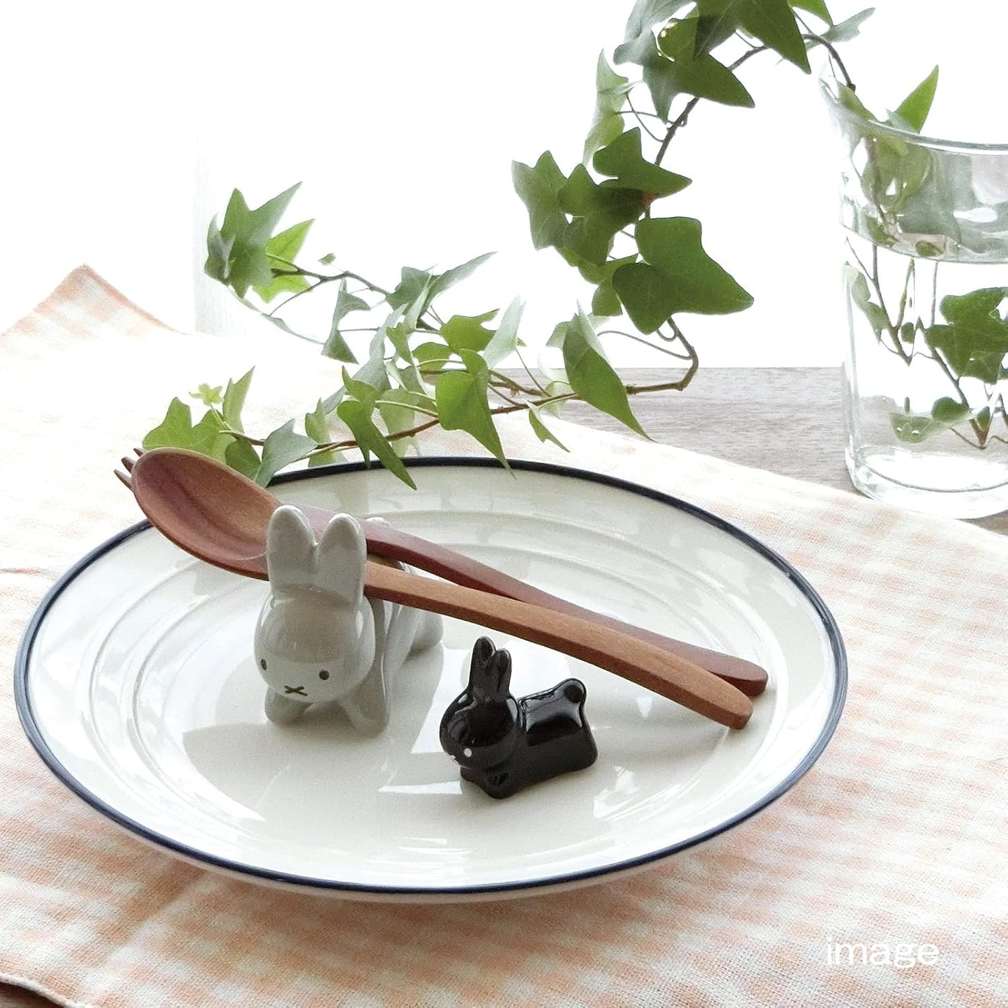 Miffy Porcelain Chopstick Rest (L Size) (Grey)